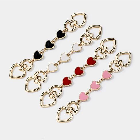 2 Pcs Bag Strap Extenders Heart Shape Purse Chain Strap Extender Bag Chain Straps Charms for Handbag Shoulder Crossbody Bag White in Saudi Arabia