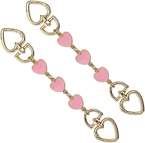 2 Pcs Bag Strap Extenders Heart Shape Purse Chain Strap Extender Bag Chain Straps Charms for Handbag Shoulder Crossbody Bag White in Saudi Arabia