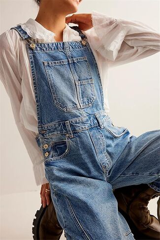 Kedera Womens Overalls Denim Loose Fit Wide Leg Adjustable Baggy Jeans Jumpsuit Y2K Comfy in Saudi Arabia