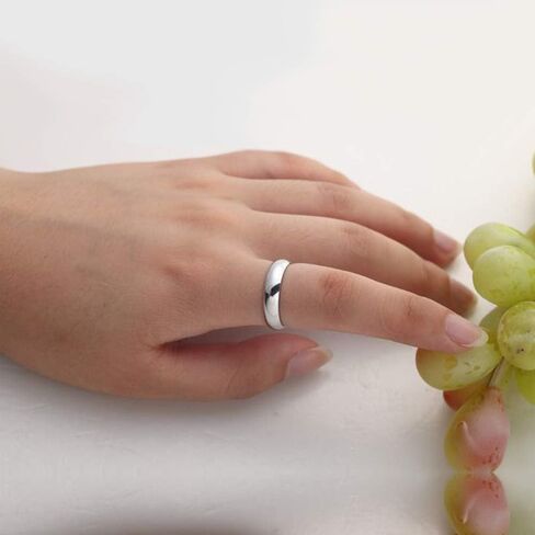 H&Beautimer Minimalist 925 Sterling Silver Ring High polishing Dome 3.5MM Ring For Women & Men -Fit Wedding Jewelry Gift Size 3-13 Suitable for all ages in Saudi Arabia