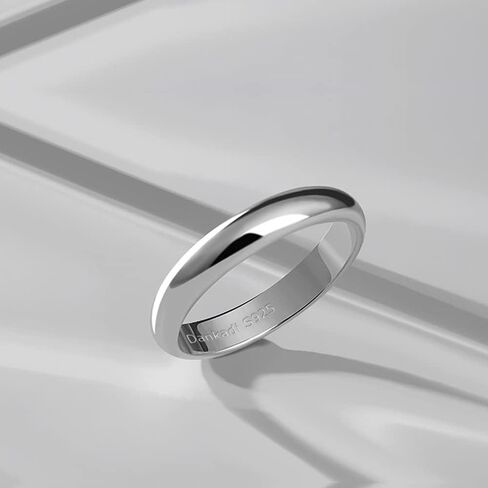 H&Beautimer Minimalist 925 Sterling Silver Ring High polishing Dome 3.5MM Ring For Women & Men -Fit Wedding Jewelry Gift Size 3-13 Suitable for all ages in Saudi Arabia