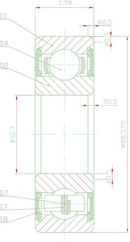 sfh SR8-2RS محامل كروية من الفولاذ المقاوم للصدأ (12.7×28.57×7.94 ملم) 10 قطع in Kuwait