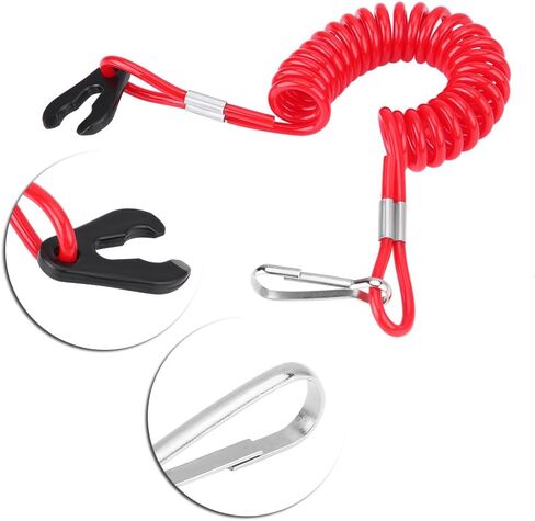 Keenso Universal Kill Switch - محرك خارجي للدراجات النارية، مفتاح إيقاف القتل، مفتاح جزازات العشب، مفتاح قتل الطوارئ مع سلك حبل الحبل in Kuwait