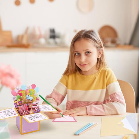 CIEHER 11th Birthday Card Pop Up Card for Girls, Happy 11th Birthday 3D Greeting Card, Unique 11th Birthday Gifts for Girls, Greet 11th Birthday Decorations for Girls in Saudi Arabia