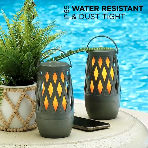 Limitless TikiTunes Pro Portable Bluetooth 10-Watt Speaker with 3-Mode LED Flame Light, Pair up to 100 Speakers, 4000 mAh Battery for iPhone/iPad/Android (Graphite) in Kuwait