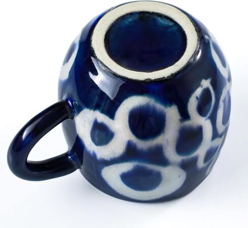 مجموعة ماكينة صب القهوة من السيراميك الياباني من Asayu باللون الأزرق المحيطي، حامل فلتر ورق تخمير بطيء ومنقط مع 3 فتحات للقهوة والشاي - مجموعة كاملة مكونة من قطعتين in Kuwait