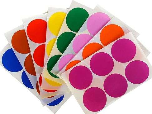 Royal Green Round 2 inch Sticker 50mm dot Labels Colored Circles - Permanent Adhesive Stickers in 8 Colors - 384 Pack in Saudi Arabia