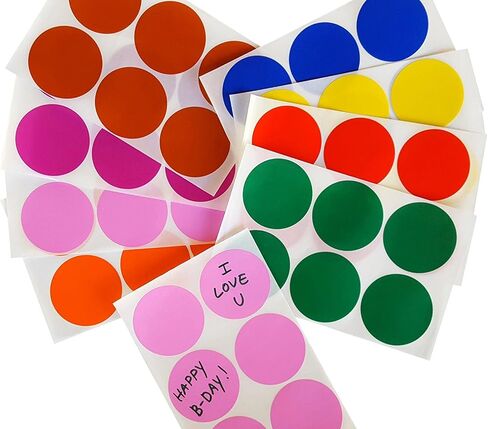 Royal Green Round 2 inch Sticker 50mm dot Labels Colored Circles - Permanent Adhesive Stickers in 8 Colors - 384 Pack in Saudi Arabia