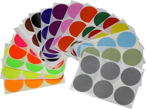 Royal Green Round 2 inch Sticker 50mm dot Labels Colored Circles - Permanent Adhesive Stickers in 8 Colors - 384 Pack in Saudi Arabia