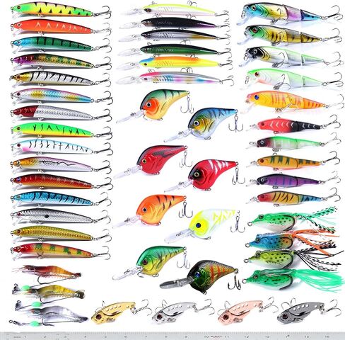 Fishing Lures Kit Minnow Popper Crank Baits Freshwater Bass Fishing Baits Set in Kuwait