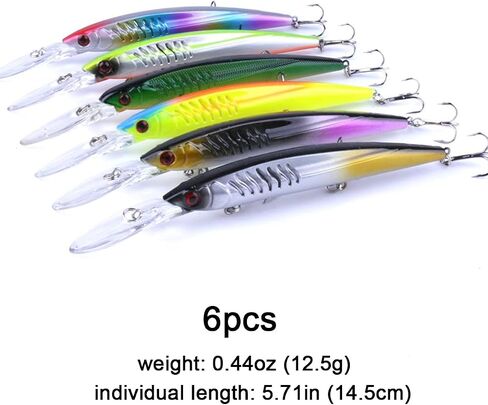 Fishing Lures Kit Minnow Popper Crank Baits Freshwater Bass Fishing Baits Set in Kuwait