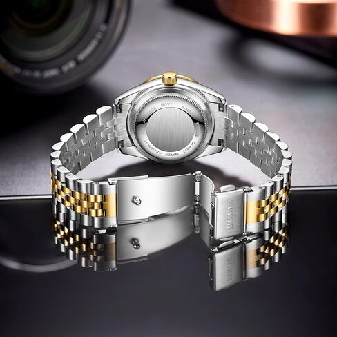 BUREI Women Watch Business Women Watches with Day DateAnalog Quartz Watch for Ladies Silver Gold Stainless Steel Bracelet Watch Fashion Ladies Watches Small Face Diamond Watch Waterproof in Saudi Arabia