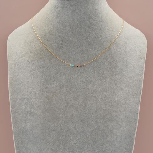 Gold Dainty Beaded Choker Necklaces for Women Teen Girls, Simple Handmade Layered Seed Beads Chain Necklace Summer Beach Bohemian Jewelry Gift in Saudi Arabia