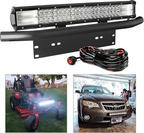 LED Light Bar with Wiring Harness Kit, EBESTauto Compatible for 20 Inch LED Bar Triple Row Spot Flood Combo LED Work Light with Bracket for Off-Road Car ATV SUV Truck Boat Driving Lamp Light in Kuwait