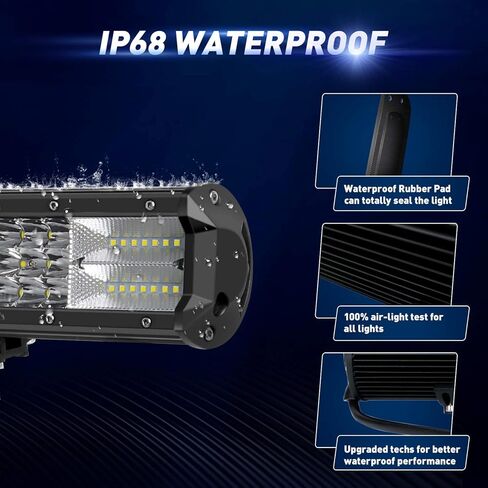 LED Light Bar with Wiring Harness Kit, EBESTauto Compatible for 20 Inch LED Bar Triple Row Spot Flood Combo LED Work Light with Bracket for Off-Road Car ATV SUV Truck Boat Driving Lamp Light in Kuwait