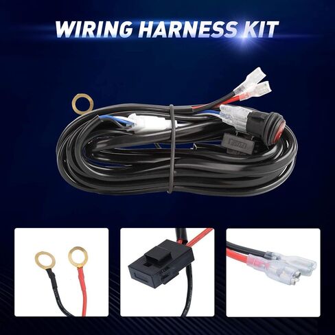 LED Light Bar with Wiring Harness Kit, EBESTauto Compatible for 20 Inch LED Bar Triple Row Spot Flood Combo LED Work Light with Bracket for Off-Road Car ATV SUV Truck Boat Driving Lamp Light in Kuwait