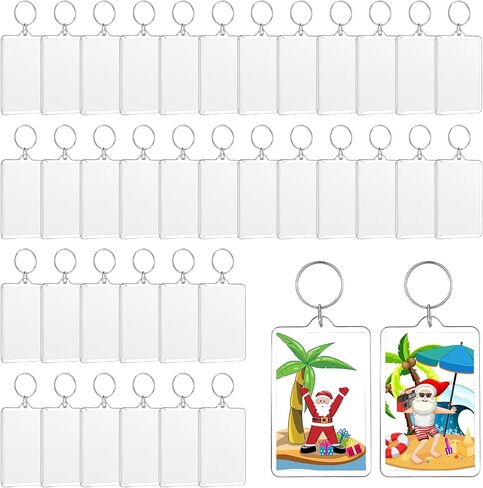 Sublimation Keychain Blanks Acrylic Photo Insert Blank Keychain Fall Thanksgiving Christmas DIY Crafts Gifts in Saudi Arabia