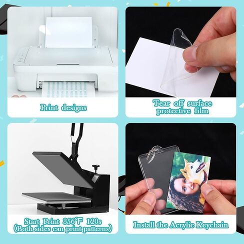 Sublimation Keychain Blanks Acrylic Photo Insert Blank Keychain Fall Thanksgiving Christmas DIY Crafts Gifts in Saudi Arabia