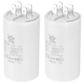 PATIKIL CBB60 40uf Running Capacitor,2Pcs AC 450V 4 Pins 50/60Hz Double Insert Cylinder Bottom for Air Conditioning,Water Pump,Fan Motor Star 95 x 45mm