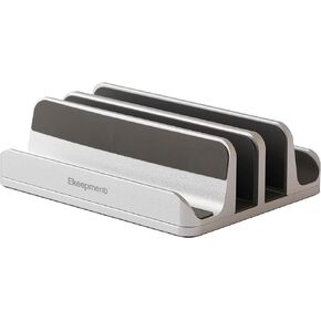 Designed for Mac Mini Macbook iPad Laptop Tablet Aluminium Vertical Clamshell Adjustable Stand Quad Slots (Black)