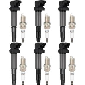 ECCPP UF515 6 ignition coils with 6 iridium Spark Plugs 325Ci 325i 330Ci 330i 525i 530i 645Ci 750Li 760i Alpina B7 M3 X3 X5 4.4L 4.8L V8 5C1401 UF515 UF522
