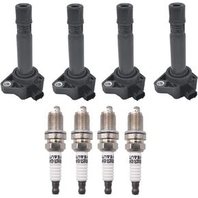Iridium Spark Plug Ignition Coil Pack Set of 4 Compatible with Honda Civic 2006 2007 2008 2009 2010 2011 1.8L