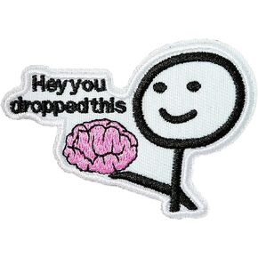 Funny Hook and Loop Patch - Hey You Dropped This Embroidered Patches, Humorous Morale Patch for Tactical Backpacks, Hats, Lunch Bags, Vests, Jackets