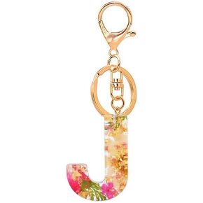 Fuqimanman2020 Initial Letter Keychains Dainty Flower Butterfly Keychain for Women Girl Keychain For Wallet Backpack Car Key