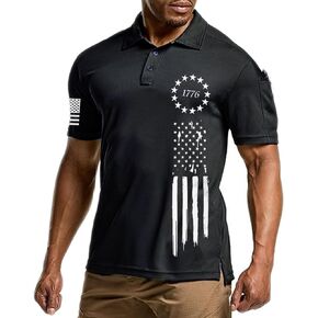 Men's Polo Shirt Quick Dry Performance Short Sleeve Tactical Pique Golf Shirts