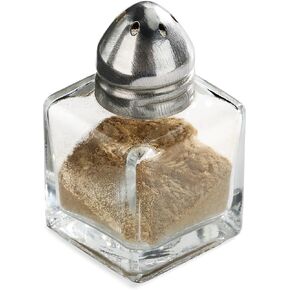 New Star Foodservice 22223 Glass Cube Mini Salt and Pepper Shaker with Gold Plated Top, 0.5-Ounce, Set of 48
