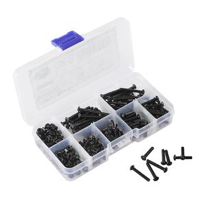 240 Pieces M3 x 8mm /10mm /16mm /20mm /25mm /30mm, Button Head Socket Cap Screws Bolts Nuts Kit, 10.9 Grade Alloy Steel, Black Oxide Finish, Metric Allen Hex Drive, Fully Threaded