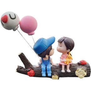 Car Dashboard Ornament, Cute Car Dashboard Ornament Lovely Couple Kissing Boy Girl Car Ornament Car Interior Decoration (Blue)