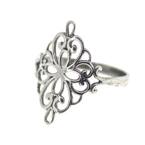 Silver Filigree ring band, Sterling silver 925 ring, Rustic oxidized ring, Victorian silver ring, Antique ring (8)