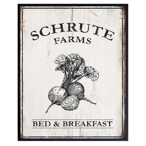 Schrute Farms Bed and Breakfast Poster Print - Funny 8x10 Wall Decor, Home Art Decoration - Unique Humorous Gift for The Office TV Show, Michael Scott, Dwight Schrute Fans - Unframed Photo Picture