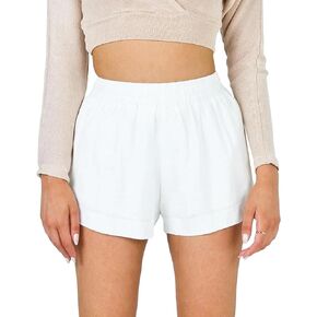 شورت صالة مخطط لطيف للنساء شورت بيجامة منقوش غير رسمي مرن منخفض الخصر للنوم شورت صيفي in Kuwait