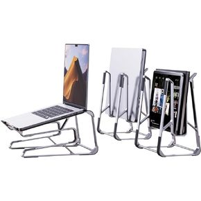 Laptop Stand for Desk,Ergonomic Aluminum Laptop Holder for Tablet,Detachable Portable Laptop Riser,Support Vertical Storage, Compatible for MacBook,Tablet and Laptops in 10"-15.6"(Silver)