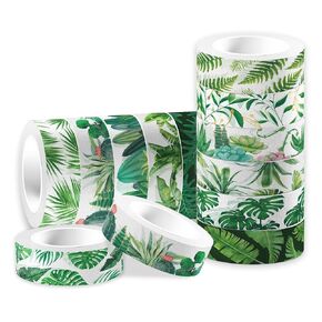 Summer Washi Tape 12 Rolls Washi Tape Set Patriotic Packing Tape Plants Washi Masking Tape Decorative Paper Stickers Decorative tape for Gifts Wrapping DIY Art Crafts Wrapping Decor