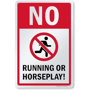 SmartSign "No Running Or Horseplay!" Pool Safety Sign | 10" x 15" Plastic