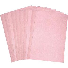 10 Sheets Glitter Cardstock Paper, Non Adhesive Card Stock, Craft Paper for DIY Scrapbook Paper, Creating Greeting Cards, Cake Toppers, Party Decoration (Rose Gold)