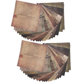 48 Sheets Vintage Scrapbook Paper, 5.9 Inch Paper Decorative Old Looking Paper for Greeting Cards, Writing, DIY Crafts