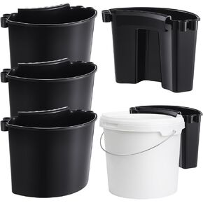 4 Pcs Car Detailing Bucket 10.2 x 7.8 x 5.5 Inches Portable Car Washing Bucket Multipurpose Squeegee Bucket Hanging Car Wash Bucket Organizer for Car Wash Accessories Tool Picnic, Black