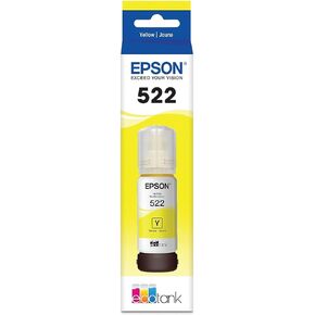 Epson 522 EcoTank Ink Ultra-high Capacity Bottle Yellow (T522420-S) Works with EcoTank ET-2400, ET-2720, ET-2800, ET-2803, ET-2840, ET-4700, ET-4800, ET-4810