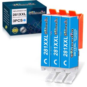 CLI-281XXL Cyan Ink Cartridges Replacement for Canon 281 Ink Cartridges Cyan Compatible for Canon tr8620a Ink CartridgesTR8620 TR8620a TR8520 TR7520 TS9120 TS6320 TS6120 TS6220 TS8320 TS8220 TS8120