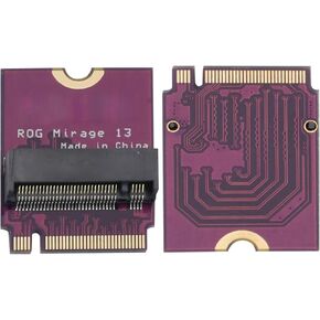 for ROG Phantom 13 Laptop 2280 Replace 2230 SSD Hard Drive Adapter Plate Card NVME M-Key M.2 PCIE 4.0 Gold Finger Adapter 180 Degree Reverse Upgrade Converter Purple