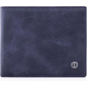 TRUSADOR Treviso Mens Wallets Bifold Leather with Coin Pocket Rfid Blocking (Black)