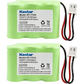 Kastar 2-Pack 2/3AA 3.6V 800mAh 5264 Ni-MH Rechargeable Battery for Home Phone V-Tech 80-1338-00-00 89-1332-00-00 89-1338-00 BT-17333 BT-27333 BT-17233 BT-27233 BT-163345 BT-263345 Cordless Telephone