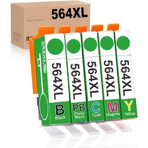 OSIR Compatible Ink Cartridge Replacement for HP 564 564XL for HP Photosmart 7510 7520 7525 6520 5520 6510 5510 7515 B8550 C6380 Premium C309a C410a Officejet 4620 4622 Deskjet 3520 3521 3522 (5-Pack)