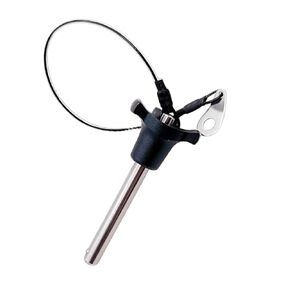 1/2Pack 12mm Diameter Triangular Cap Ball Locking Pins with Button Handle, 304 Stainless Steel Triangular Cap Push-Button Quick Release Pin with Lanyard Cable (2Pack, 41mm Usable Length)