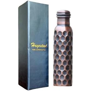 Copper Water Bottle 34oz, Hammered Copper Bottle with Lid Leakproof, Ayurvedic Copper Vessel to Drink More Water for Yoga Gym Sports Travel Daily Use