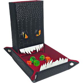 Dice Tray and Dice Tower - DND Dice Tray, Dice Box Storage for Dice and Removable Dice Tower - 2 in 1 Dice Rolling Tray, Storage and Tower - Perfect for RPG and Tabletop Gaming (Dragon Slayer)